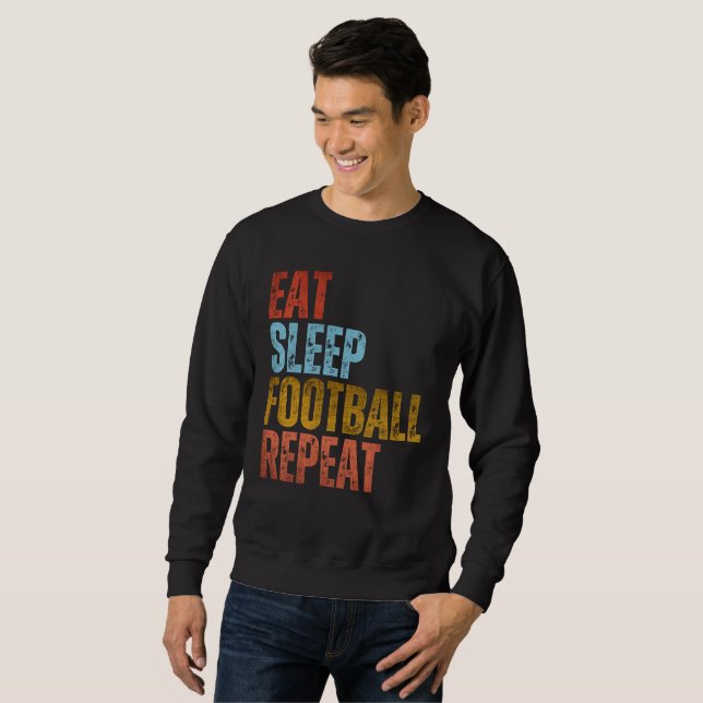 SWEATSHIRT MANGER DORMIR FOOTBALL RÉPÉTER (Devant entier)