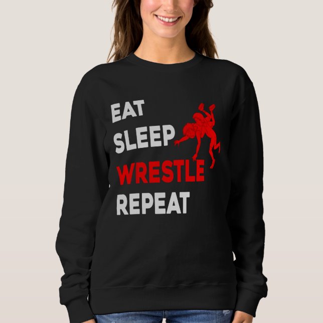 Sweatshirt Manger Dormir Lutter Répéter Lutteur de Lutte Homm (Devant)