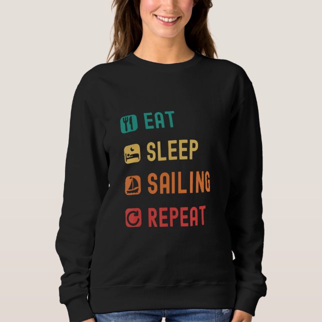Sweatshirt Manger, dormir, naviguer, répéter avec des cases à (Devant)