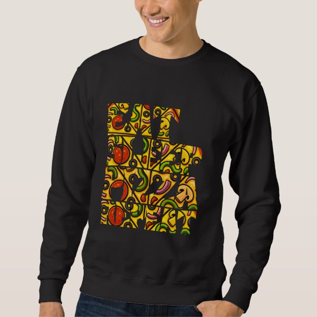 Sweatshirt manger dormir pizza répéter (Devant)