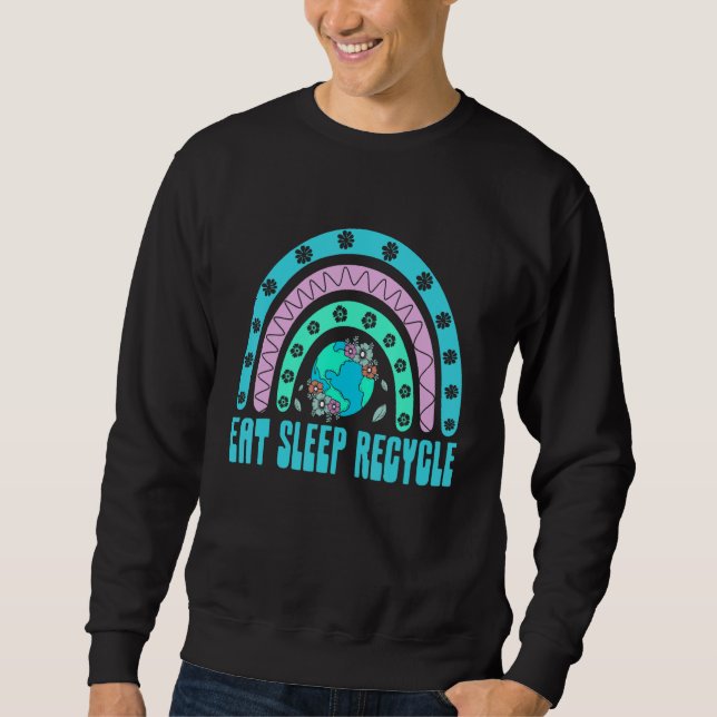 Sweatshirt Manger Dormir Recycler Mode de vie durable Zéro dé (Devant)