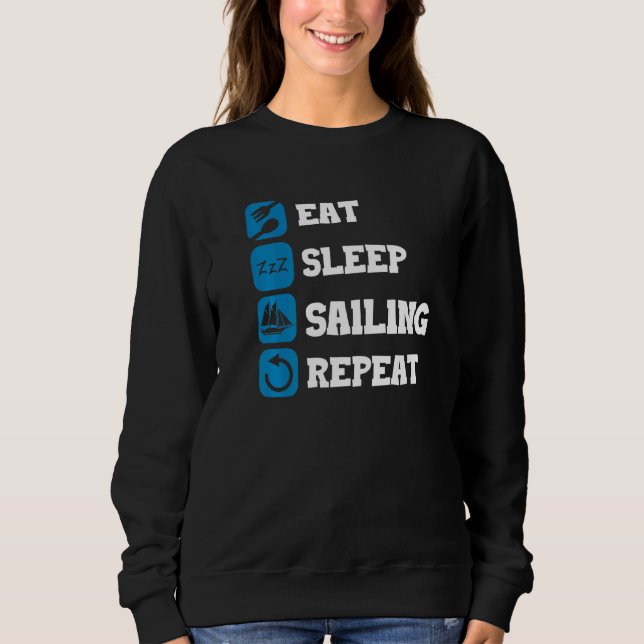 Sweatshirt Manger Dormir Répéter Capitaine de voile Ancre de  (Devant)
