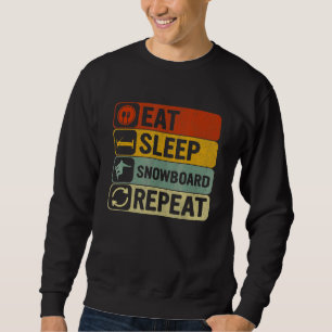 Sweatshirt Manger Dormir Snowboard Répéter Rétro 60s 70s Snow