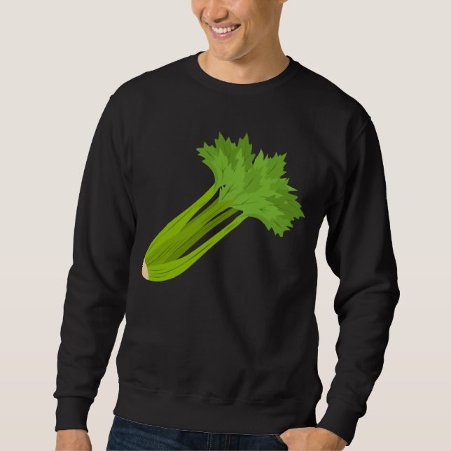 Sweatshirt Manger du céleri Citation ironique Légumes Nourrit (Devant)