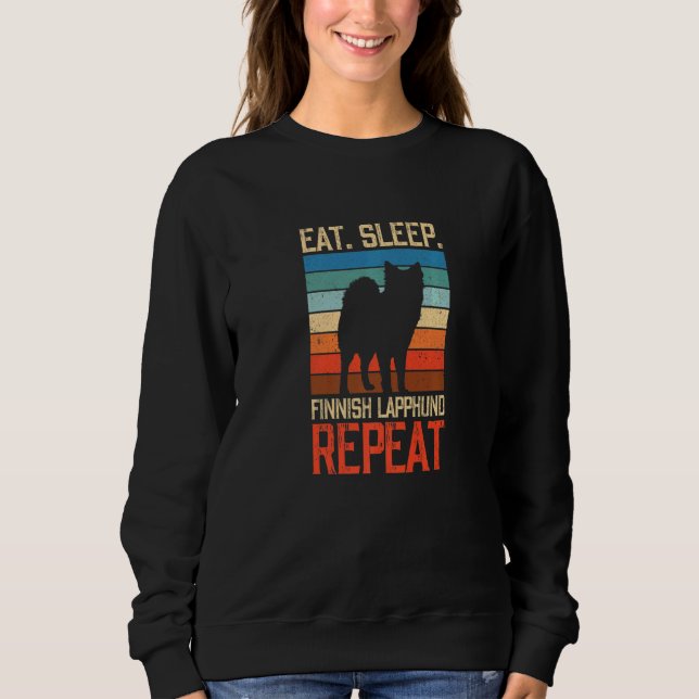 Sweatshirt Manger Sleep Lapphund Finlandais Répéter (Devant)