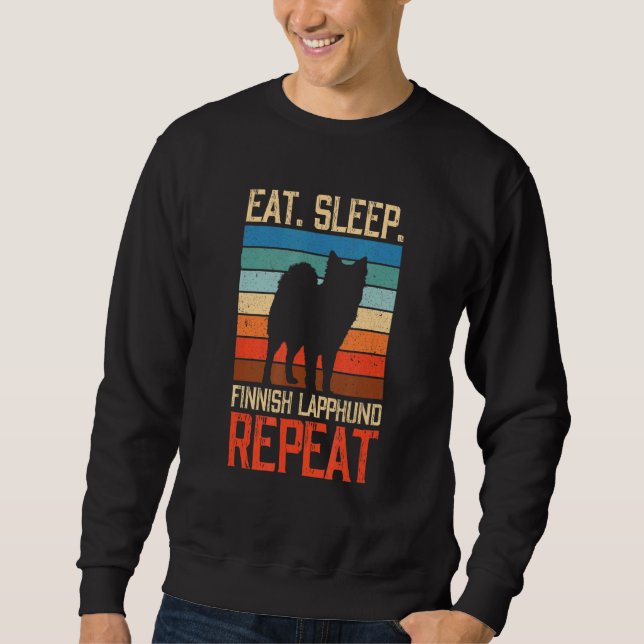 Sweatshirt Manger Sleep Lapphund Finlandais Répéter (Devant)