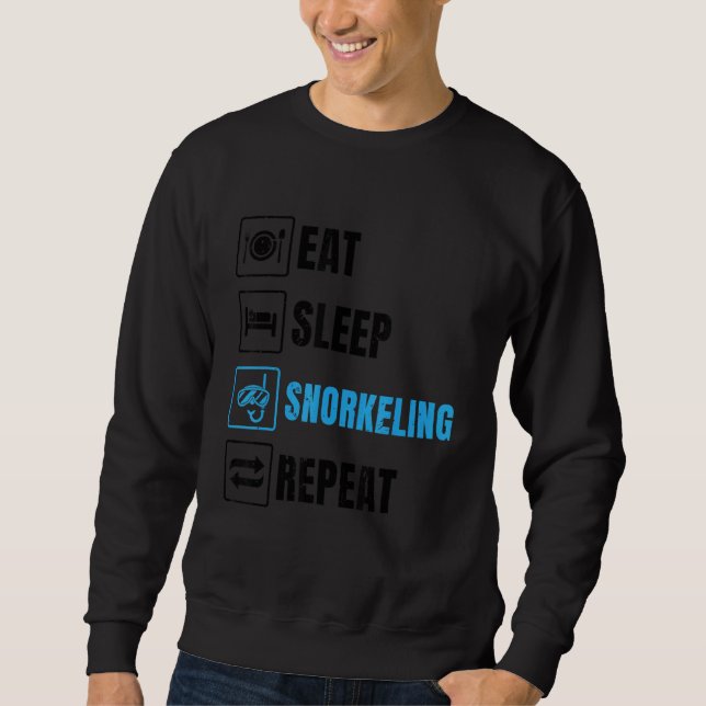 Sweatshirt Manger Sleep Répéter Snorkeling Plongée Plongée Pl (Devant)