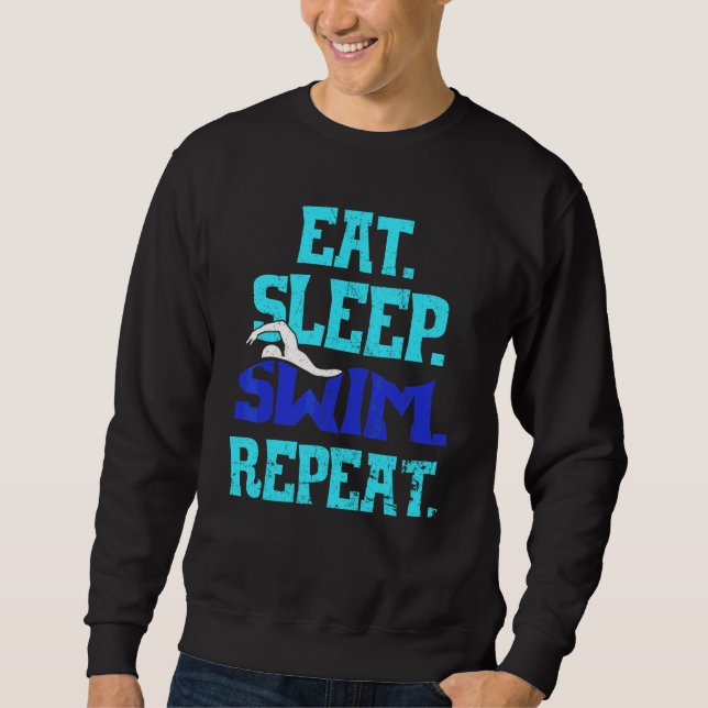 Sweatshirt Manger Sommeil nager Répéter nager Sports (Devant)
