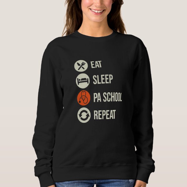 Sweatshirt Manger Sommeil Pa École Répéter Médecin S Assistan (Devant)