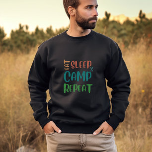 Sweatshirt Mangez Le Camp De Sommeil Répéter - La Vie De Camp