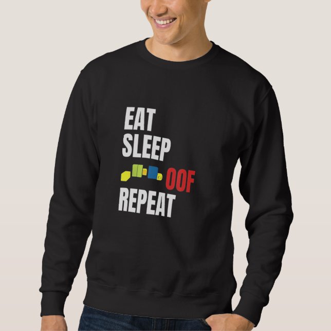 Sweatshirt Mangez le sommeil d'une idée de joueurs de mème ré (Devant)