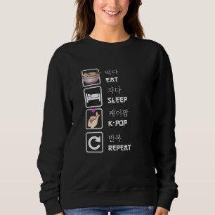 Sweatshirt Mangez le sommeil K-Pop Répétez la musique Kpop