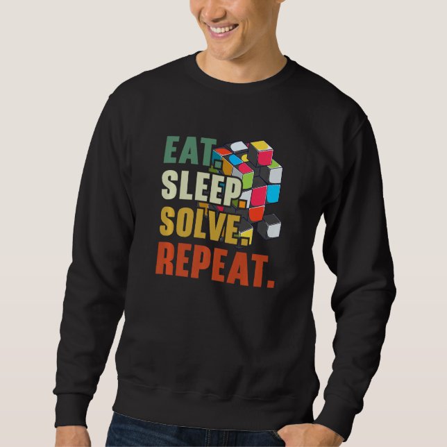 Sweatshirt Mangez le sommeil Résolvez Répéter la mathématique (Devant)