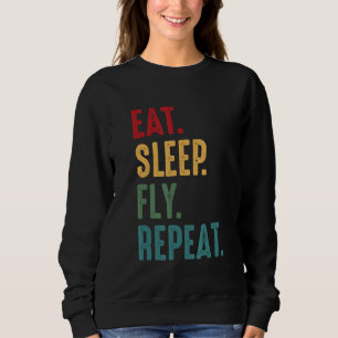 Sweatshirt Mangez le sommeil Vol Répéter le pilote d'aviation