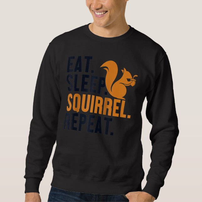 Sweatshirt Mangez l'écureuil du sommeil Répéter Fox gris-est  (Devant)
