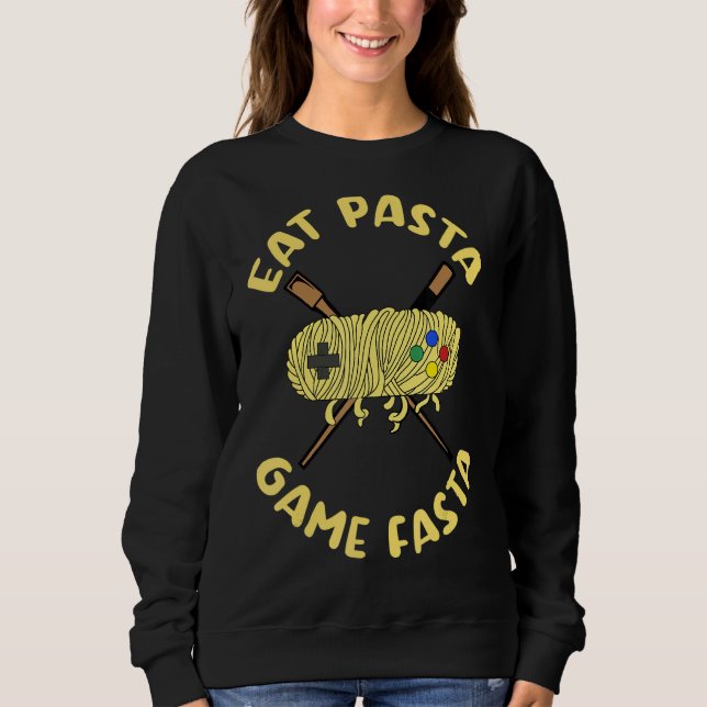 Sweatshirt Mangez Pâtes Jeu Fasta Jeu Nourriture Italienne No (Devant)