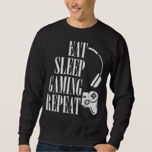 Sweatshirt Mangez Sleep Jeu Répéter Funny Joueur Garçons Enfa