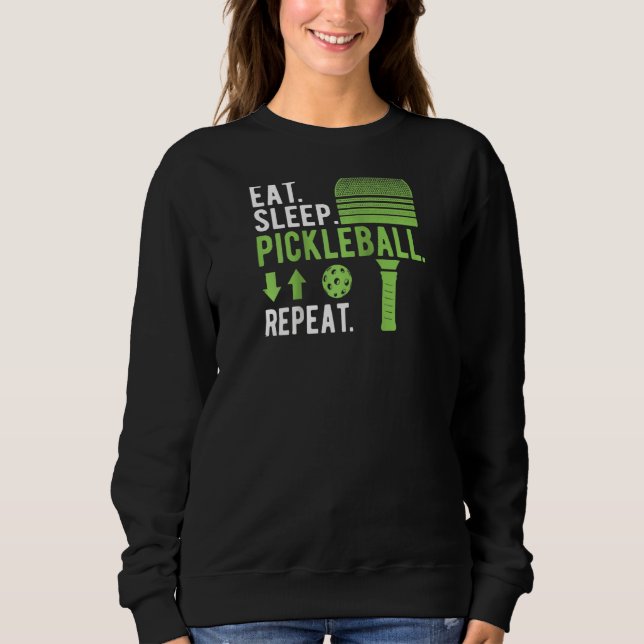 Sweatshirt Mangez Sleep Pickleball Répéter Funny Pickleball P (Devant)
