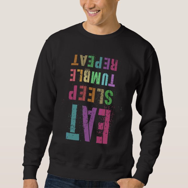 Sweatshirt Mangez Sleep Tumble Répéter Cheerled Team Cheer Sq (Devant)