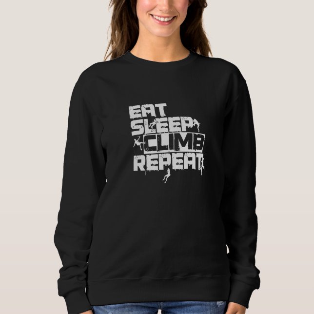 Sweatshirt Mangez Sommeil Grimpe Bouldering Rock Escalade Ext (Devant)