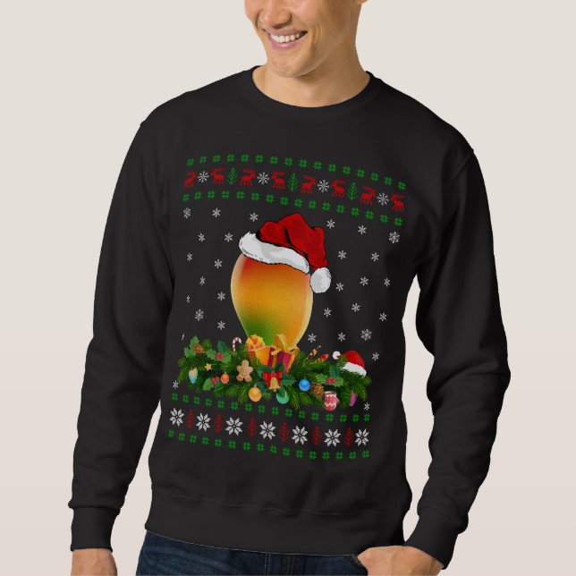 Sweatshirt Mango Fruit Lover Xmas Santa Hat Ugly Mango Christ (Devant)