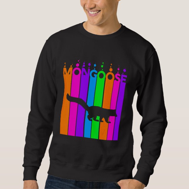 Sweatshirt Mangouste Animal Arc-en-ciel Bulle Avec Silhouette (Devant)