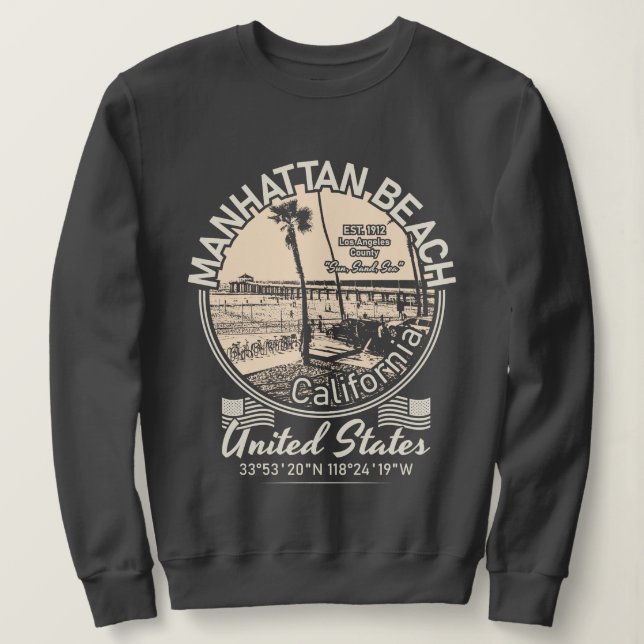 SWEATSHIRT MANHATTAN BEACH CITY - LOS ANGELES CALIFORNIE (Design devant)