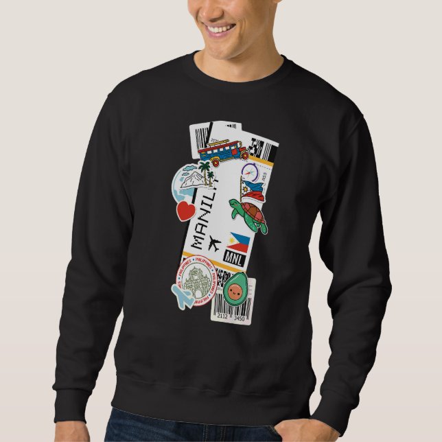 Sweatshirt Manila Air Ticket Boarding Pass Plane Philippines (Devant)