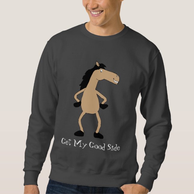 Sweatshirt Mannequin de cheval de bande dessinée (Devant)
