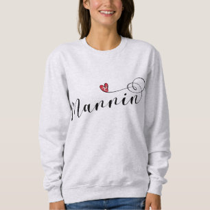 Sweatshirt Mannin, Isle of Man Drapeau Heart, Manx