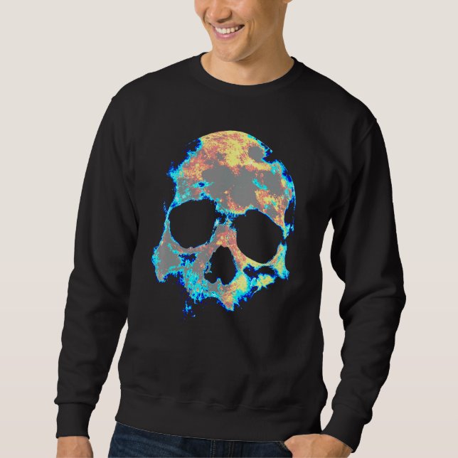 Sweatshirt Mans morts Crâne mort Squelette tête os Cool Sku (Devant)
