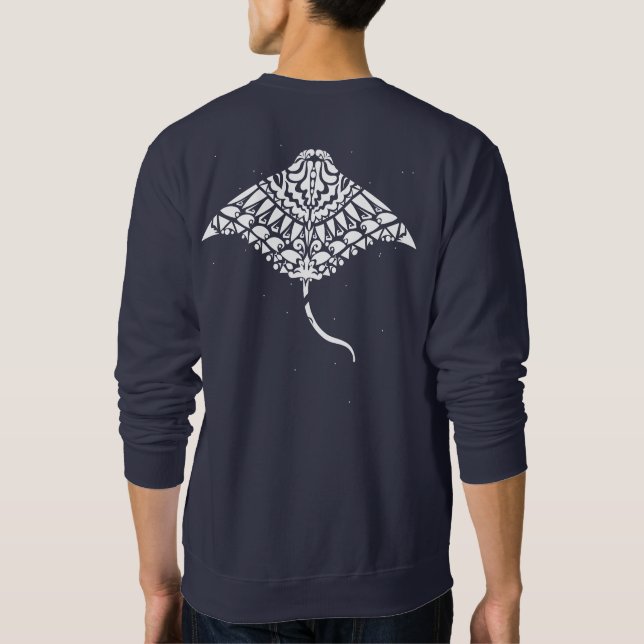 Sweatshirt Manta Ray de tatouage polynésien (Dos)