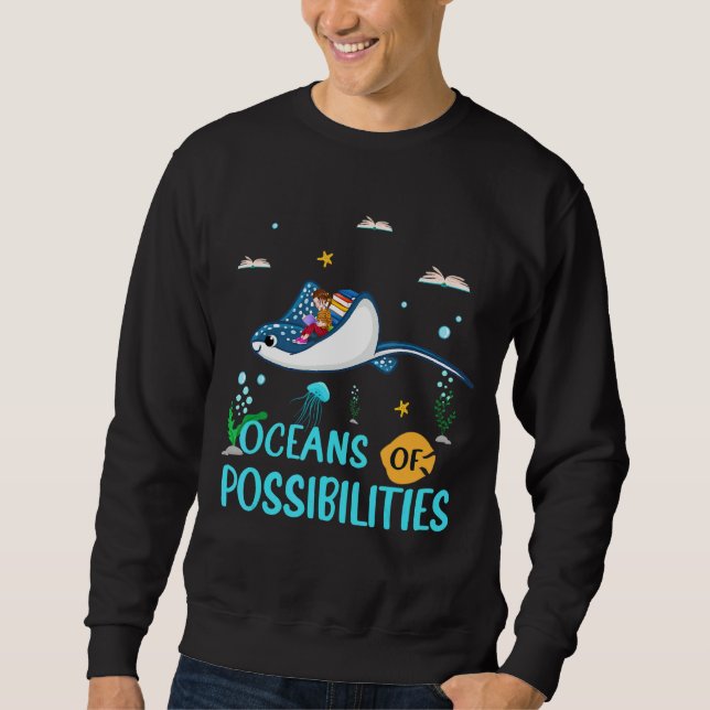 Sweatshirt Manta Ray Océans Des Possibilités Lecture Été B (Devant)