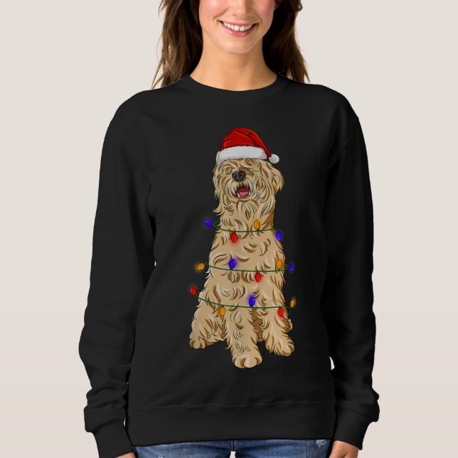 Sweatshirt Manteau doux rouillé Terrier Chien en portant Noël (Devant)