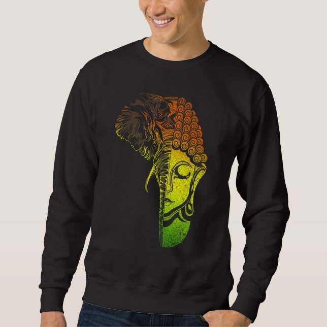 Sweatshirt Mantra Spirituel Bouddhiste Bouddhisme Zen Eléphan (Devant)