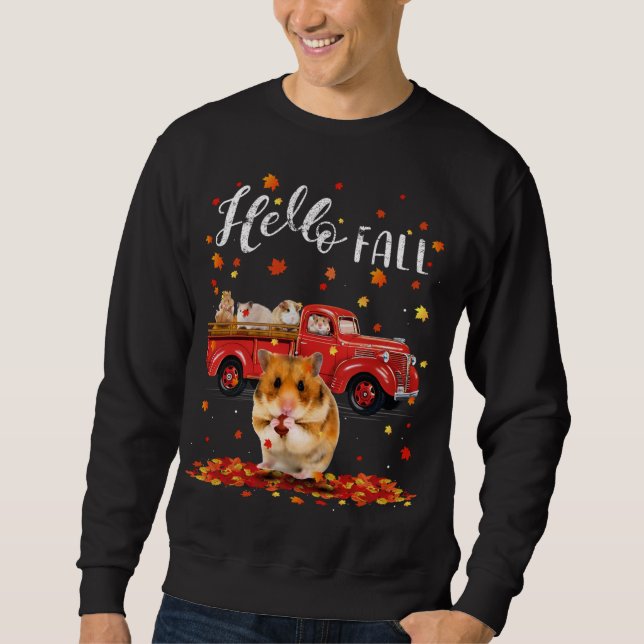 Sweatshirt Maple Hamster Leaf Automne Camion rouge (Devant)