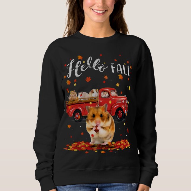 Sweatshirt Maple Hamster Leaf Automne Camion rouge (Devant)
