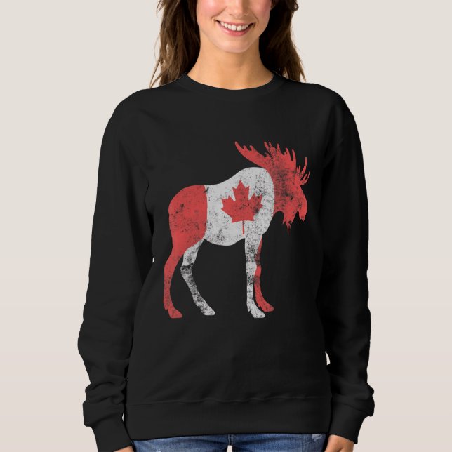 Sweatshirt Maple Leaf Animal Drapeau canadien Hommes Femmes (Devant)