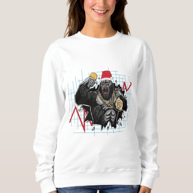 Sweatshirt Marché boursier Bitcoin de Noël (Devant)
