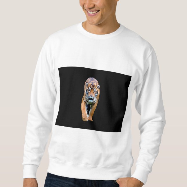 Sweatshirt Marcher Tigre Modèle Moderne Elégant Hommes (Devant)