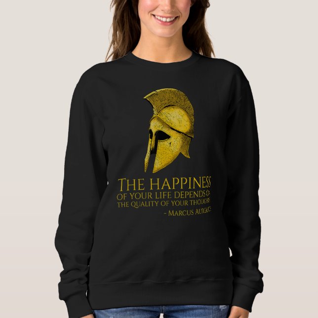 Sweatshirt Marcus Aurelius Stoïque Citation Sur Happy Roman P (Devant)