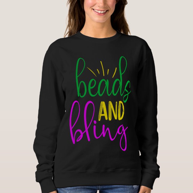 Sweatshirt Mardi Gras  Beads and Bling (Devant)