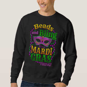 Sweatshirt Mardi Gras Beads And Bling C'est une Mardi Gras Th