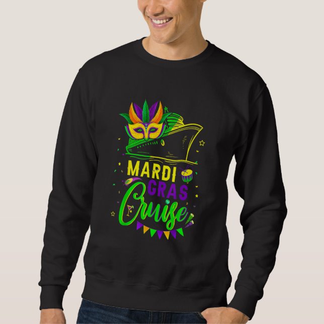 Sweatshirt Mardi Gras Cruise Crew Cruising Mask Cruise Ship P (Devant)