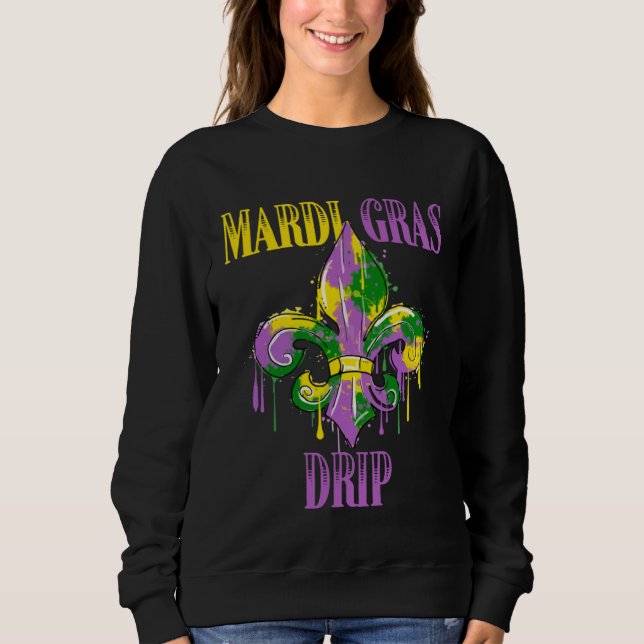 Sweatshirt Mardi Gras Drip Mardi Gras Carnaval Costume Mignon (Devant)