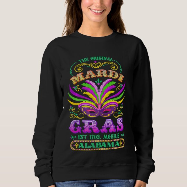 Sweatshirt Mardi Gras Mobile Alabama 1703 (Devant)