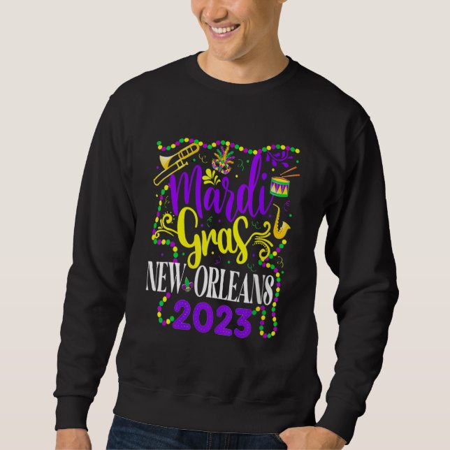 Sweatshirt Mardi Gras New Orleans 2023 Funny Friends and Fami (Devant)
