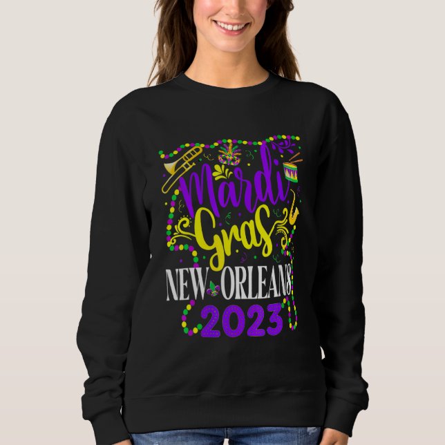 Sweatshirt Mardi Gras New Orleans 2023 Funny Friends and Fami (Devant)