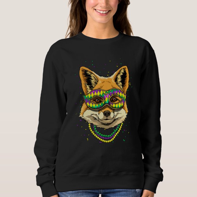 Sweatshirt Mardi Gras Party Carnival Jester Fox Wild Animal F (Devant)