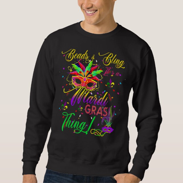 Sweatshirt Mardi Gras Perles Et Bling C'Est Une Mardi Gras Th (Devant)
